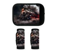 Mintoprints Paquete de 2 fundas de asa de equipaje de tren, etiquetas de maleta, accesorios de viaje para avión, aeropuerto