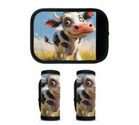 Mintoprints Paquete de 2 fundas de asa de equipaje de vaca en acuarela, accesorios de viaje para avión, aeropuerto, vaca linda