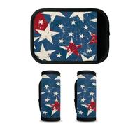 Mintoprints Paquete de 2 fundas de asa de equipaje para el 4 de julio, accesorios de viaje para avión, aeropuerto, estrellas rojas y azules