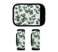 Mintoprints Paquete de 2 fundas de mango de eucalipto para maleta, accesorios de viaje para avión, aeropuerto, hojas de eucalipto