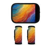 Mintoprints Paquete de 2 fundas para maleta, diseño abstracto de arco iris, accesorios de viaje para avión, aeropuerto