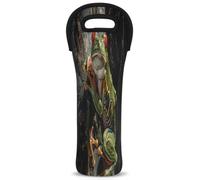 Mintoprints Red Eyed Tree Frog - Bolsa de neopreno para botellas de vino, 1 botella, soporte para botellas de vino para viajes, pícnic, fiesta