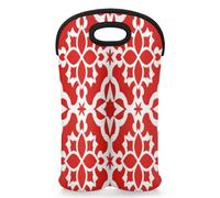 Mintoprints Red Mexico - Bolsa de transporte para 2 botellas de vino de neopreno bohemio para botellas de vino, bolsa enfriadora de vino para viajes, pícnic, fiesta