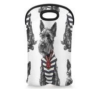 Mintoprints Scottish Terrier - Bolsa de neopreno para 2 botellas de vino de neopreno para viajes, pícnic, fiesta