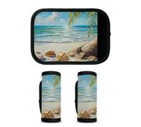 Mintoprints Seashell - Paquete de 2 fundas para maleta, accesorios de viaje para avión, aeropuerto, palmera verde