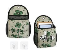 Mintoprints Shamrock Clover - Bolsa de almacenamiento retro para colgar en la pared, bolsa organizadora para colgar en la pared del día de San Patricio con bolsillo, cesta organizadora de tela para