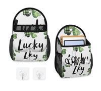 Mintoprints Shamrock Clover - Paquete de 2 bolsas de almacenamiento para colgar en la pared, bolsa organizadora para colgar en la pared, color verde para el día de San Patricio con bolsillo, cesta de