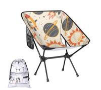 Mintoprints Silla de camping con diseño de naves espaciales, diseño de planetas, ligera, plegable, portátil, compacta para exteriores, viajes, playa, senderismo, mochileros
