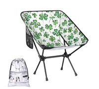 Mintoprints Silla de camping para el día de San Patricio, diseño de tréboles, ligera, plegable, portátil, compacta para exteriores, viajes, playa, senderismo, mochileros