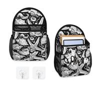 Mintoprints Starfish Seashell - Paquete de 2 bolsas de almacenamiento para colgar en la pared, bolsa organizadora colgante con temática de playa con bolsillo, cesta de almacenamiento de tela para