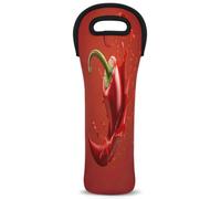 Mintoprints Tabasco Chilli - Bolsa de neopreno para botella de vino con diseño de chile rojo, 1 botella, soporte para botellas de vino para viajes, pícnic, fiesta