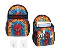 Mintoprints Tie Dye - Paquete de 2 bolsas de almacenamiento para colgar en la pared, acuarela abstracta en espiral, bolsa organizadora con bolsillo, cesta de almacenamiento de tela para organizar la