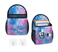 Mintoprints Tie Dye - Paquete de 2 bolsas de almacenamiento para colgar en la pared, con textura de acuarela, bolsa organizadora con bolsillo, cesta de almacenamiento de tela para cocina y baño
