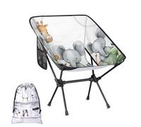 Mintoprints Woodland Jungle - Silla de camping con diseño de animales lindos, ligera, plegable, portátil, compacta para exteriores, viajes, playa, senderismo, mochileros