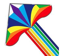 Mint's Colorful Life Cometa Rainbow Delta con colas largas, cometa extremadamente fácil de volar para principiantes