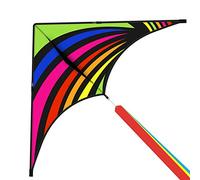 Mint's Colorful Life Delta Kite para niños y adultos, cometas extremadamente fáciles de volar con 3 cintas y cuerda de cometa de 300 pies, las mejores cometas para principiantes (arcoíris)