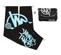 Minus Two Cargo Y2K Hombre | pantalón Vaqueros Holgados Hip-Hop Estampado Negro Harajuku