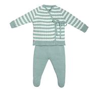 MINUTUS Conjunto Bebé Hugo, Primera Puesta, Ropa Recién Nacido, Jersey y Polaina 100% Algodón, 2 Piezas (Mint, 0-1 Mes)