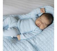 Minutus Manta Bebé de Punto Lolo, 100% Dralón (Lana bebe), 80x90 Cm, Mantita bebé Niño y Niña,color Azul celeste