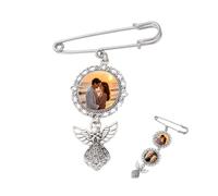 MINXLTD Ramo De Boda Personalizado Con Colgante De Foto, Recuerdo Personalizado, Broche Con Colgante Ángel, Regalo Aniversario For Estudiantes, Padre, Madre, Novia, Novio, Decoraciones Recuerdo