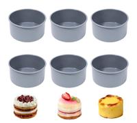 Minxulan Molde de silicona redondo de 10,2 cm, 6 piezas moldes pequeños para tartas de 4 pulgadas, mini moldes para tartas Smash, moldes de silicona para hornear tartas de queso, magdalenas