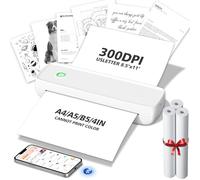 MinZhi Impresora térmica portátil, impresora inalámbrica compatible con cartas de EE. UU. de 8.5 x 11 pulgadas, papel A4 y A5, impresora de viaje sin tinta Bluetooth compatible con Android iOS y