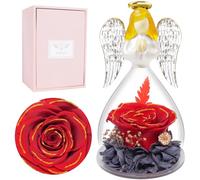 Miofula Regalo Día de la Madre,Rosa Eterna Regalos Originales para Mujer,Flores Preservadas Ángel Regalo Madre,Rosa Preservada Regalo Cumpleaños Mujer,Regalo Dia de la Madre,Regalo Aniversario Pareja