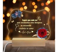 Miofula Regalos Originales para Mujer, Rosa Eterna Regalo San Valentin Mujer Cumpleaños, Luz Nocturna Acrílica Regalo Madre Abuela Hermana Amigo, Regalos San Valentin Novia, Regalo Aniversario Pareja