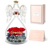 Miofula Rosa Eterna Ángel - Regalo Original para Mujer, Amiga, Madre, Abuela, Hermanas - Flores Eternas para Cumpleaños, Navidad, Aniversario