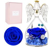 Miofula Rosa Eterna Regalos Originales para Mujer,Flores Preservadas Ángel Figura Regalo Dia De la Madre,Flor Eterna Regalo Cumpleaños Mujer Madre,Regalo Día de la Madre Aniversario Pareja Mama Abuela