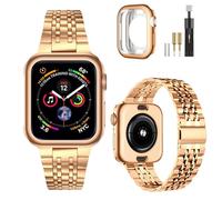 MioHHR Compatible con Apple Watch Band de 46 mm Series 11 10, correa de metal de acero inoxidable sólido para iWatch de 46 mm Series 11 10, oro rosa