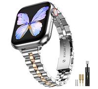 MioHHR Correa de metal compatible con correas de Apple Watch de 49 mm, 46 mm (Series 11 10), 45 mm, 44 mm, 42 mm, correa de acero inoxidable elegante para mujer, iWatch Ultra3/2/1, Series 9, 8, 7, 6