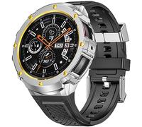 MioHHR Correa de silicona con funda de acero inoxidable compatible con Samsung Galaxy 5 Pro de 45 mm/Galaxy Watch 4 5 6 44 mm, funda protectora para hombre, 44mm(For Galaxy Watch 4 5 6), Acero