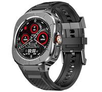MioHHR Correa de silicona con funda de acero inoxidable compatible con Samsung Galaxy 5 Pro de 45 mm/Galaxy Watch 4 5 6 44 mm, funda protectora para hombre, 47mm(For Galaxy Watch 7 Ultra), Acero