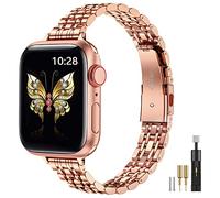 MioHHR Correas Delgada de Metal Compatible con Correa Apple Watch 40mm 38mm 41mm 42mm (Series 10/11), Correa de Repuesto de Acero Inoxidable Para Mujer Para iWatch Series 9 8 7 6 5 4 3 2 1 SE