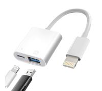 Miohuka [Certificado MFi] Adaptador de cámara Lightning a USB con Puerto de Carga para iPhone, Adaptador OTG USB Hembra portátil de Alta Velocidad para iPad, Compatible con Unidades Flash y Teclado