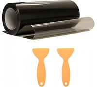 Mioke Láminas para Faro, 30 * 300cm PVC Protector Film Autoadhesivo Vinilo Pegatina para Faros de Coche Negro/Amarillo (Negro)
