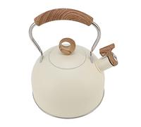 Miokycl 2,5 Litros Tetera Silbante Tetera de Acero Inoxidable con Asa para Estufa Eléctrica Estufa de Gas (Blanco crema)
