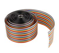 Miokycl Anchura Plana los 5.08cm del Alambre del Cable de Cinta del Iris del Cable 40P de la Echada del Espaciado Colorido de 1.27m M (1 Metro de Largo)