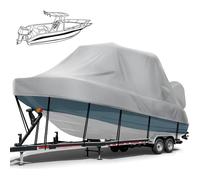 Mionovity Cubierta rígida 900D resistente en T de 20-22 pies, consola central impermeable con techo en T, cubierta de barco con cubierta de motor, ancho de haz de hasta 106 pulgadas, color gris