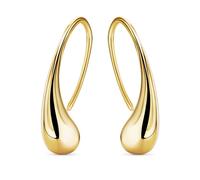 Miore 18KT chapado en oro amarillo de plata esterlina Pendientes de la gota de las mujeres. Pendientes colgantes de moda.