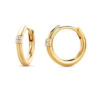 Miore 18KT chapado en oro amarillo Pendientes de las mujeres de plata, plata de ley 925 y circonitas brillantes pendiente de aro. Hipoalergénico.