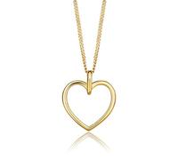 MIORE 18KT chapado en oro collar de plata de ley de las mujeres, el corazón de la cadena colgante de plata de ley 925. Cadena Grumetta Cm 45. Hipoalergénico.