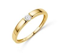 MIORE Anillo de Compromiso de Diamantes para Mujer en Oro Amarillo Macizo 375 9K, con Diamante Solitario 0,10ct, Alianza de Boda Entregada Joyas con Joyero