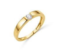 MIORE Anillo de Compromiso de Diamantes para Mujer en Oro Amarillo Macizo 375 9K, con Diamante Solitario 0,15ct, Alianza de Boda Entregada Joyas con Joyero