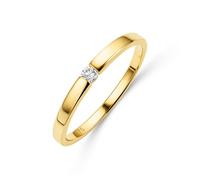 MIORE Anillo de Compromiso de Diamantes para Mujer en Oro Amarillo Macizo 375 de 9K con Diamante Solitario de 0,05ct, Alianza de Boda entregada Joyas con Joyero