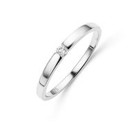 MIORE Anillo de Compromiso de Diamantes para Mujer en Oro Blanco Macizo 375 de 9K con Diamante Solitario de 0,05ct, Alianza de Boda entregada Joyas con Joyero