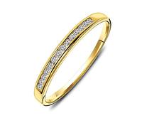Miore anillo de compromiso para mujer con diamantes brillantes de 0,10 quilates en oro amarillo 18 K 750 anillo eternidad