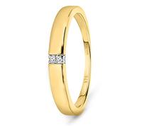 Miore - Anillo de compromiso para mujer con diamantes de 0,02 quilates con 4 diamantes brillantes en oro amarillo de 9 quilates/oro de 375, Metal, Diamante