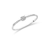 MIORE Anillo de Compromiso para Mujer en Oro Blanco 9K 375 con Diamantes Naturales, Anillo Solitario Elegante y Atemporal, Anillos Mujer de Oro presentado en Estuche de Regalo